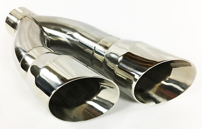 #ad Exhaust Tip 3.00 Inlet 4.00 Outlet 16.00 long Dual Slant Angle Stainless Stee $119.00