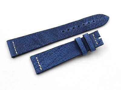 #ad Strap Real Leather Mohawk Blue 20 0 5 8in Artisan Handmade Made Italy New $67.13