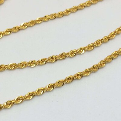 #ad 18K Solid Gold Rope Chain Necklace Men Women Genuine 18k Gold All Sizes $288.00
