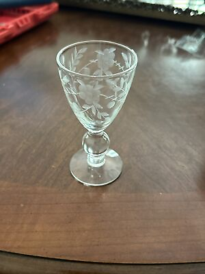 #ad etched cordial glasses crystal vintage $6.50