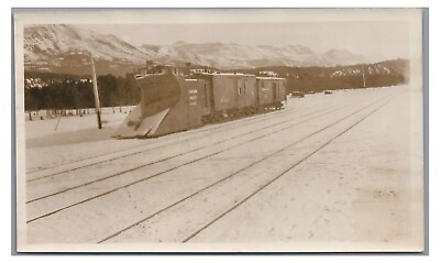 #ad CP CANADIAN PACIFIC RAILROAD Snowplow Work Cars Train Yard Rockies 1931 Photo $5.99