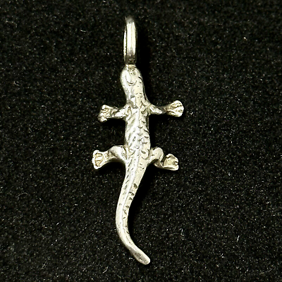 #ad Lizard Pendant Charm Reptile Gecko Sterling Silver 925 $19.99
