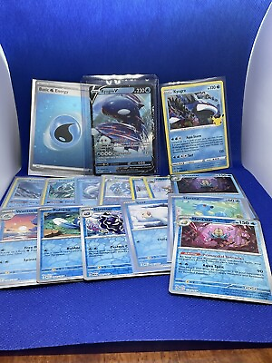 #ad 16 Shiny Water Type Pokemon Cards Lot: 1 V 4 Holo amp; 10 Rev. Holo 1 Energy $12.99