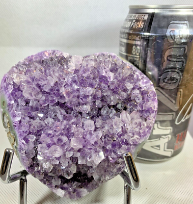 #ad AMETHYST HEART WITH TINY PURPLE AND WHITE OPEN CRYSTAL POINTS ON FACE $45.00