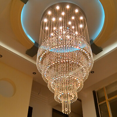 #ad 18 Light Crystal Chandelier Pendant Light Ceiling Lamp Fixture Living Room USA $353.21