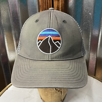 #ad PATAGONIA Monte Fitz Roy Mountain Round Logo Mesh Back Snapback Hat Cap $19.99