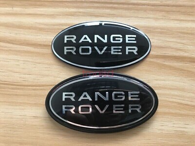 #ad 2 Black For Land Rover Range Rover Freelander Grille tail Gate Emblem Oval Badge $18.99
