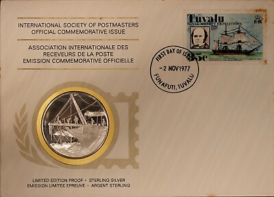 #ad Sterling Round Honoring the Royal Society Expedition to Tu w Commemorative Stamp $41.95