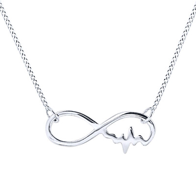 #ad Infinity amp; Heartbeat Necklace Sterling Silver $36.79