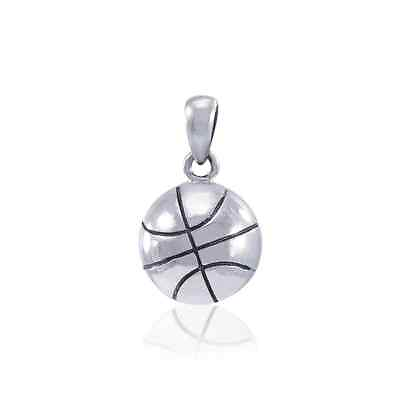 #ad Basketball 3D .925 Sterling Silver Pendant Peter Stone Fine Sport Jewelry $44.97