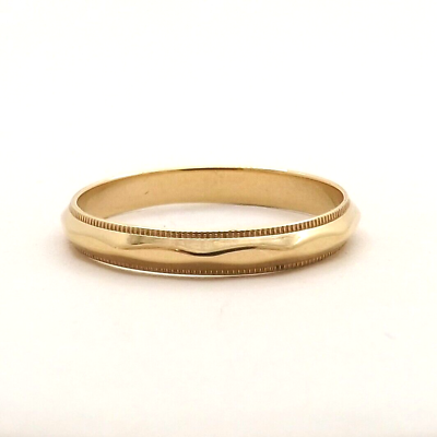 #ad 14k Gold Milgrain Edge Faceted Wedding Band Ring sz6 $188.10