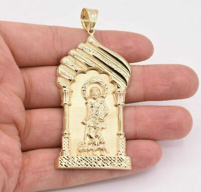 #ad 3 1 4quot; Saint Lazarus Jesus Pendant Diamond Cut Real 10K Yellow Gold $604.99