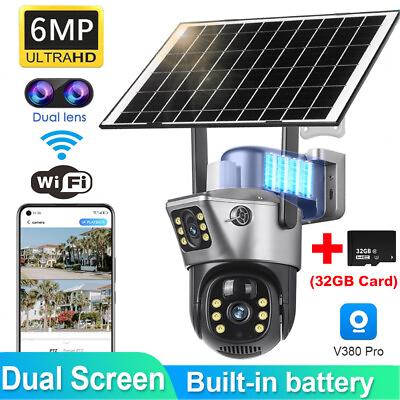 #ad Dual Lens Security Camera Wireless 6MP HD WiFi IP PTZ Home Outdoor CCTV V380 Pro $79.96