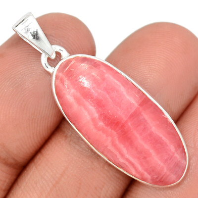 #ad Natural Rhodochrosite Argentina 925 Sterling Silver Pendant Jewelry CP27202 $21.99