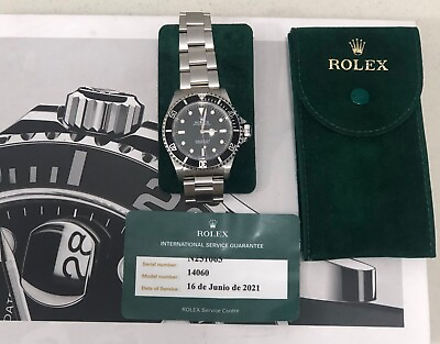 #ad W Service Card 2021 Rolex Submariner No Date Black Steel 40 mm Steel Watch 14060 $8095.00