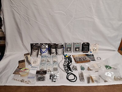 #ad Jewelry Making Supply Lot BeadsClampsWireStretch MagicPlated Silver amp; More $35.00