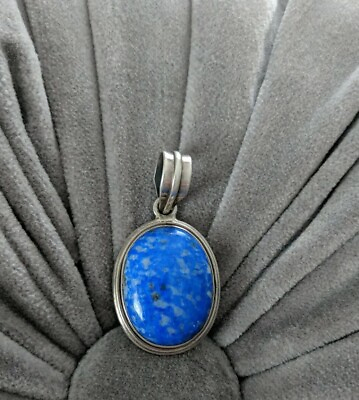 #ad Large Sterling Silver 925 Lapis Lazuli Pendant $29.99