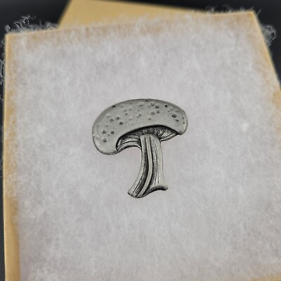 #ad Metzke Mushroom Brooch Silver Pewter Pin Signed 1.25quot; Vintage $15.97