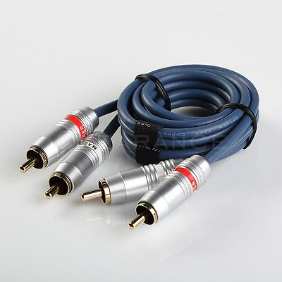 #ad 3FT METAL BODY GOLD PLATED Dual RCA Male to Male Audio Cable No Noise Free Shipp $11.47