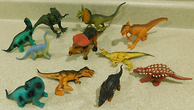 #ad Toy Dinosaur Rubber Figure Lot 11 Total Pieces Children Toys $19.72