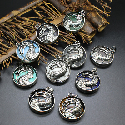 #ad Natural Round Crystal Chinese Dragon Pendant Stone Jewelry Healing Reiki Gift $2.79
