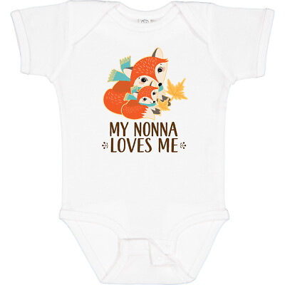 #ad Inktastic My Nonna Loves Me Grandchild Cute Fox Baby Bodysuit Grandson Childs $14.99