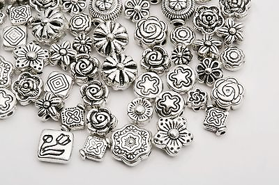 #ad Lots Mixed 80pcs Tibetan Silver Flower Spacer Beads Wholesale Jewelry DIY $5.88