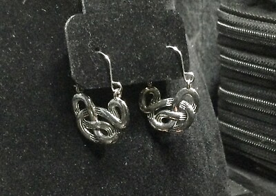 #ad Silver Celtic Knot Dangle Hoop Earrings $8.00