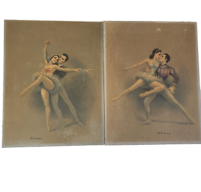 #ad Vintage 60s Mid Century Ballet Dancer Dancing Prints Set of Two 14quot; x 11quot; $24.97