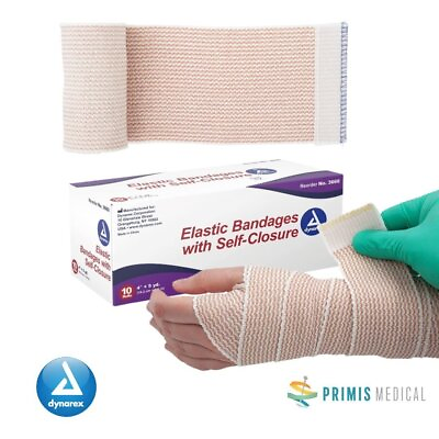 #ad Dynarex 3660 Elastic Bandages with Self Closure 4quot; x 5yd Latex Free 10 Box $28.95