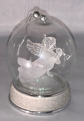 #ad Vintage Plastic Globe Frosted Angel Trumpet Christmas Tree Ornament 4quot; x 3quot; $10.99