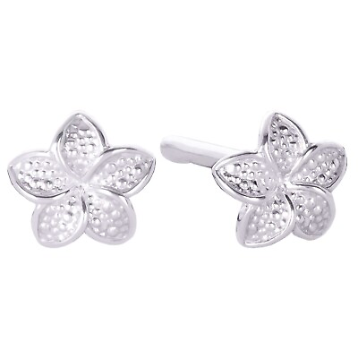 #ad 925 Sterling Silver Stud Flower Women Earrings Jewelry No Stone 0.022oz L 031in $4.01