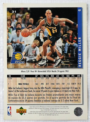 #ad NBA UPPER DECK 1994 COLLECTOR#x27;S CHOICE #31 REGGIE MILLER COLLECTIBLE CARD $1.99