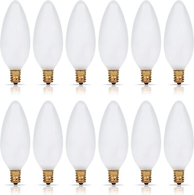#ad 12 Pack Simba Lighting® B10 Candle Torpedo Frosted Bulb 40W E12 Candelabra $15.95