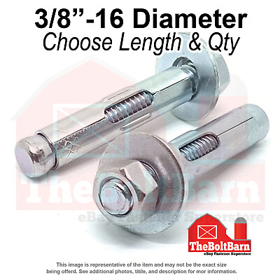 #ad 3 8quot; 16 Sleeve Anchor w Hex Nuts amp; Washers Zinc Clear Choose Length amp; Qty $664.25