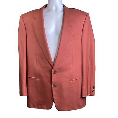 #ad Canali Men’s Pura Seta Blazer Jacket Sz 50 IT 40 US Pure Silk Terra Cotta Como $274.55