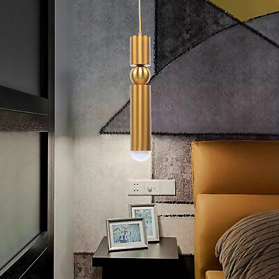 #ad Brass Pendant Light Modern Ceiling LED Lighting Fixture Hanging Lamp Decor $13.80