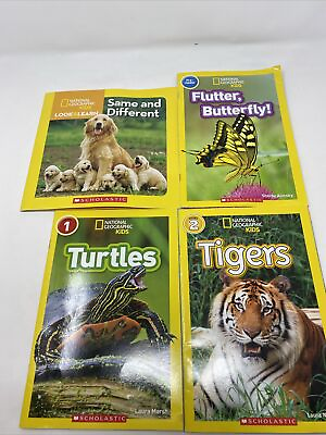 #ad National Geographic Kids Book Lot Of 4 Scholastic Butterfly Tiger Turtle $8.00