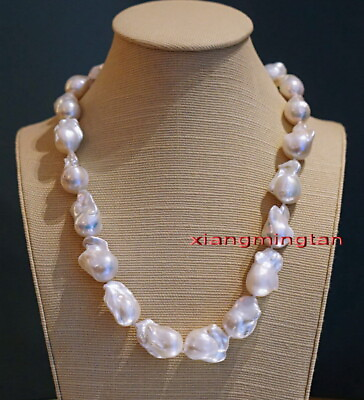 #ad REAL long 20quot;30mm AAAAA LUSTER Natural south sea baroque white pearl necklace $600.00