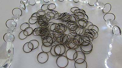 50 PC 12MM BRONZE color RING CONNECTOR CHANDELIER PARTS CHAIN CRYSTAL $7.97