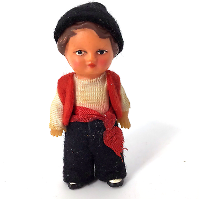 #ad Vintage ARI German Doll Boy 3quot; Miniature Rubber Dollhouse $12.00