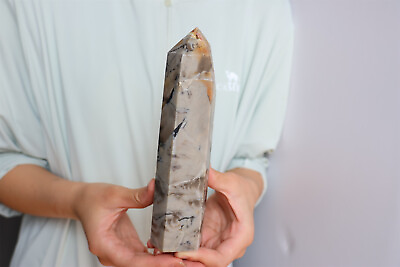 #ad 690g Natural Volcano Quartz Hand Carved Crystal Column Healing1pc A6780 $61.75