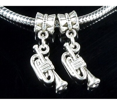 #ad 40pcs Lot Tibetan Silver Instruments Dangle Charms Fit European Bracelet ZY37 $4.89