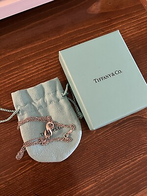#ad AUTHENTIC Tiffany amp; Co. Infinity Double Chain Necklace Pendant Sterling Silver $150.00