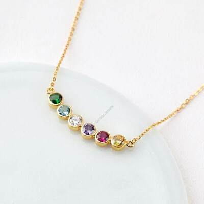 #ad Natural Tourmaline Gemstone Chain Multi Color Necklace 925 Sterling Silver $86.69