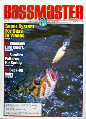 #ad 1995 Bassmaster Magazine: Super System for Bass in Weeds Lure Colors Spring $4.50