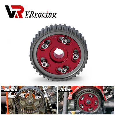 #ad Adjustable Cam Gear Timing Gear FOR HONDA SOHC D15 D16 CAM PULLEY PULLYS RED $29.90