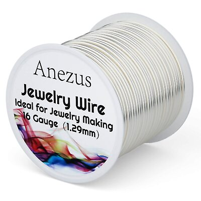 #ad 16 Gauge Jewelry Wire Silver Craft Wire Tarnish Resistant Copper Wire for Je... $20.50