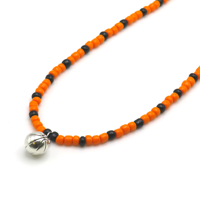 #ad Basketball Pendant Beaded Charm Necklace Handmade Basketball Jewelry $12.29