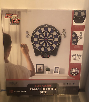#ad MD Sports Electronic Dart Board 25 Games with Darts 175 Variations Up To 8 Playe $35.00